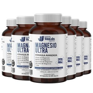 6 Frascos Magnesio Ultra ( 360 Cápsulas)